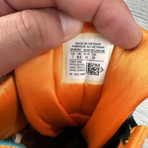 Converse ERX 260 High Tops Kids 7 Black Turquoise Orange Retro 80s Sneakers Shoe - Picture 7 of 9